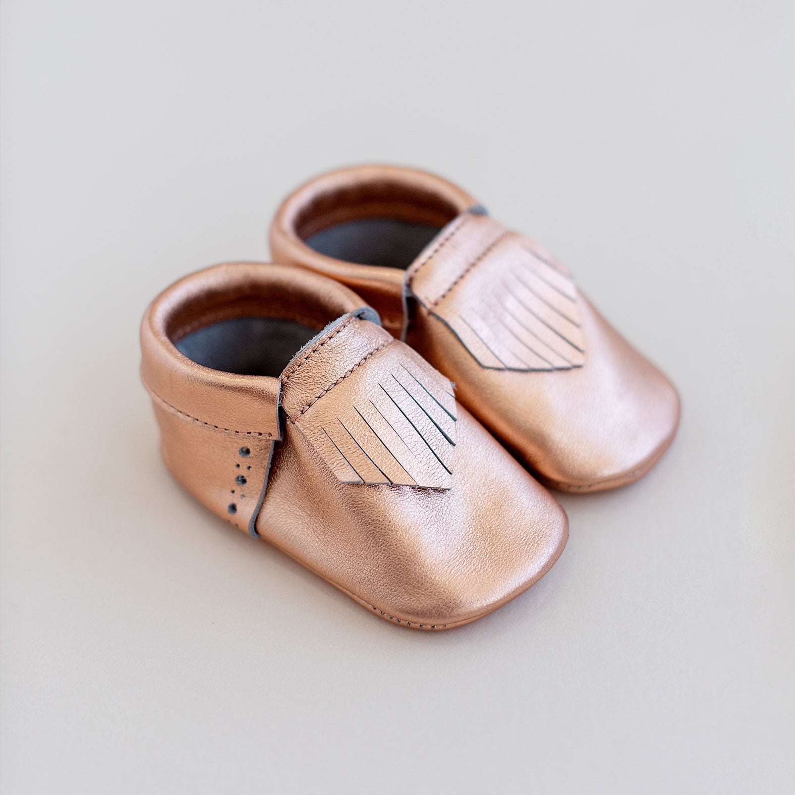 Infant fashion leather moccasins