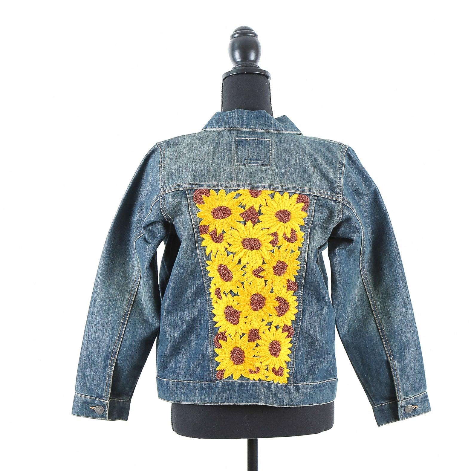 MK22504 - Embroidered Denim Jacket Dark Wash Blue - Not Hooded |  Sustainable Fashion made by artisans