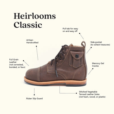 MK702 - Heirloom Classic Boots Café [Children Leather Boots