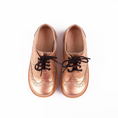 Rose gold oxfords top