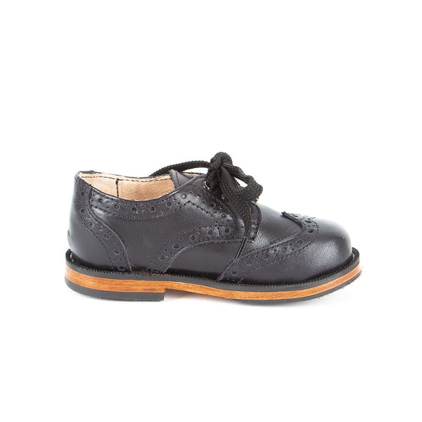 MK1081 Brogue Oxfords Shoes Black Children s Leather Shoes Sustainable Fashion made by artisans