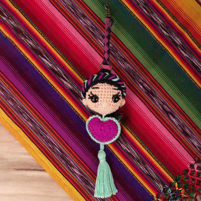 Set of 10 Guatemalan Handmade Worry Dolls With a Colourful Crafted Storage  Bag 