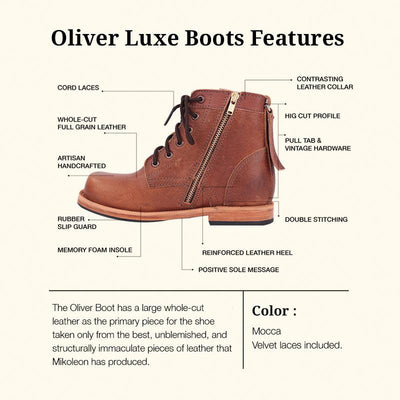 MK22310 Oliver Luxe Leather Boots Mocca Children s Leather Boots Sustainable Fashion made by artisans